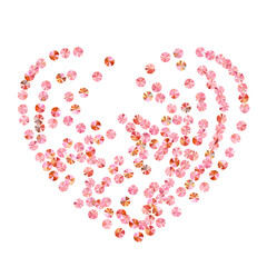 Rose gold sequin confetti scatter vector composition. Valentine's day background design. Circle glossy spangle particles holiday glitter. Romantic love valentine confetti.
