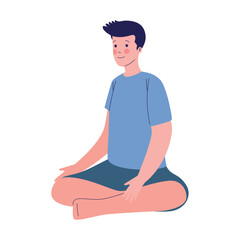 male athlete in lotus position