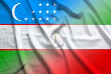 Uzbekistan and Equatorial Guinea official flag international negotiation GNQ UZB