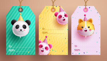 Birthday tags vector poster set design. Happy birthday gift tag lay out collection for party, events and wedding occasion for banner background. Vector Illustration. © AmazeinDesign