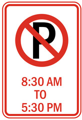 Limited time parkinig sign no parking set
