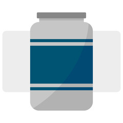 blue jar for medical design. Vector illustration. stock image. 