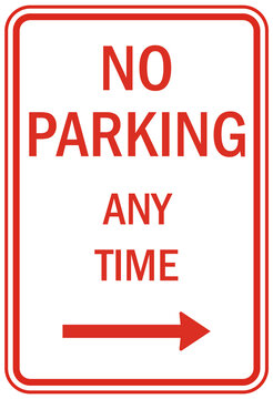 Limited time parking sign no parking anytime set