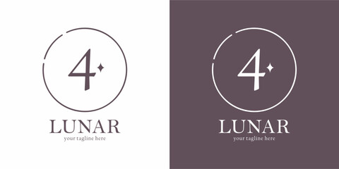 Lunar Logo Design with Letter 4