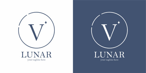 Lunar Logo Design with Letter V