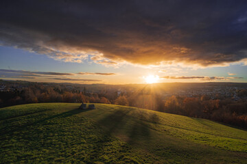 sunset over the field