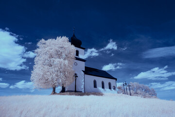infrared photography - ir photo of landscape under sky with clouds - the art of our world in the...