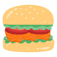 burger with salmon