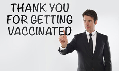 Businessman touching 