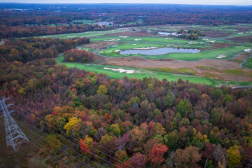 Aerial Drone Sunrise in Mercer County New Jersey 