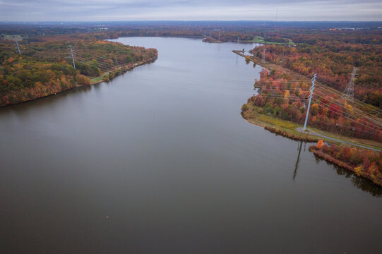 Aerial Drone Sunrise In Mercer County New Jersey 