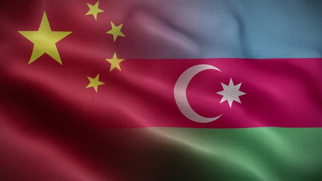 China Azerbaijan Flag Loop Background 4K