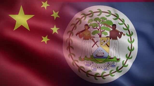 China Belize Flag Loop Background 4K