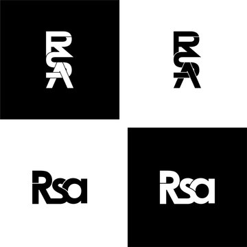 Rsa Lettering Initial Monogram Logo Design Set