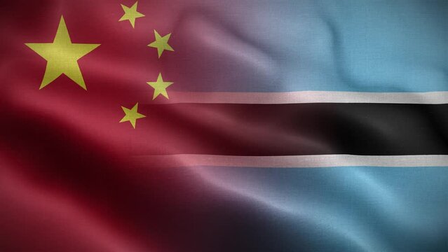 China Botswana Flag Loop Background 4K