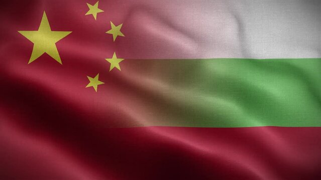 China Bulgaria Flag Loop Background 4K