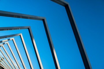 Close-up of partial lines of modern bridge building
