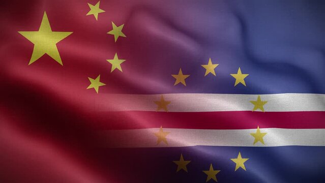 China Cape Verde Flag Loop Background 4K
