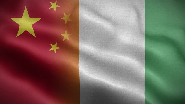 China Cote Divoire Flag Loop Background 4K