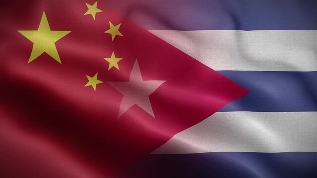 China Cuba Flag Loop Background 4K