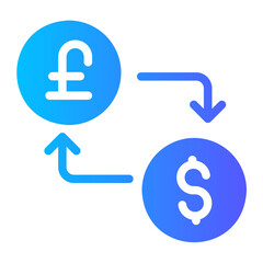 currency exchange gradient icon