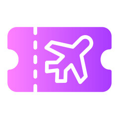 plane ticket gradient icon