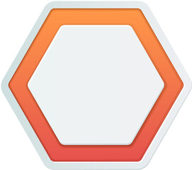 3d hexagon button