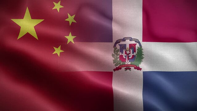 China Dominican Republic Flag Loop Background 4K