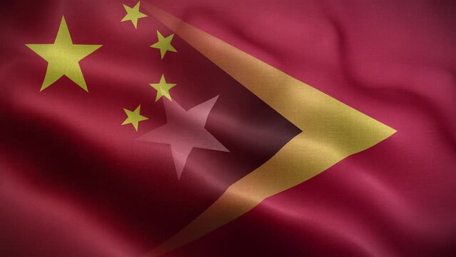 China East Timor Flag Loop Background 4K