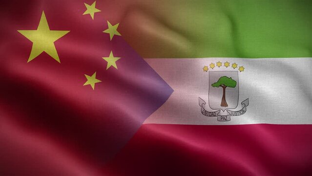 China Equatorial Guinea Flag Loop Background 4K
