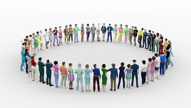 いろいろな職業に人の集まり