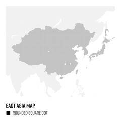 世界地図ドット 東アジア地域 国別にグループ