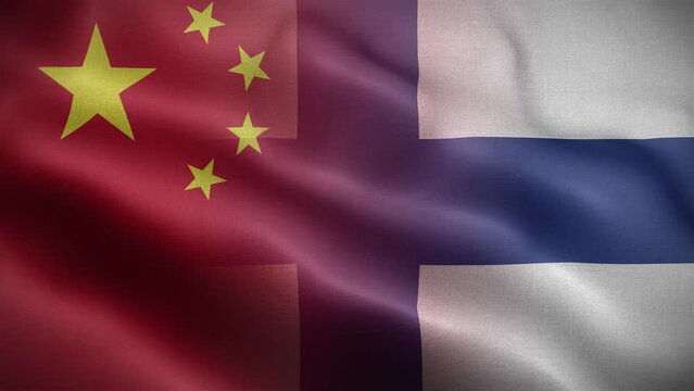 China Finland Flag Loop Background 4K