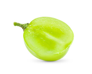 Half of delicious ripe green grape isolated on transparent png