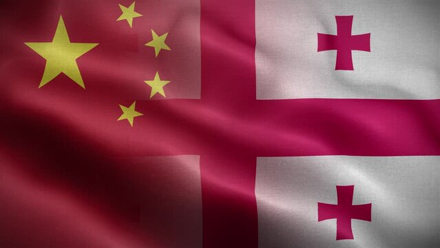 China Georgia Flag Loop Background 4K