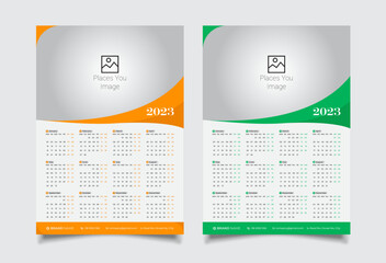 2023  Wall Calendar Template Design For Print Ready