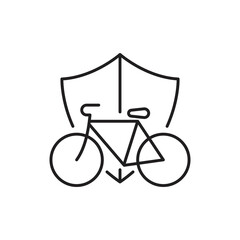 Bicycle Insurance icon design. Bike and shield vector icon. isolated on white background. Vector graphics