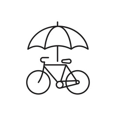 Bicycle Insurance icon design. Bike and shield vector icon. isolated on white background. Vector graphics