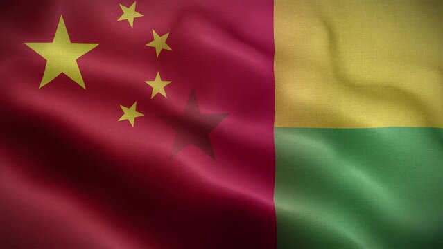 China Guinea Bissau Flag Loop Background 4K