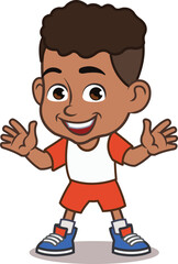 Fototapeta premium Cute Friendly Black Kid Smiling Happily