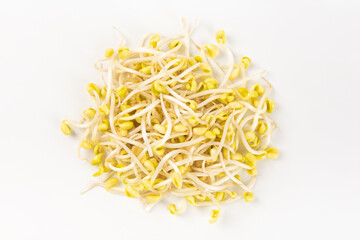 Soybean sprouts isolated on White Background
