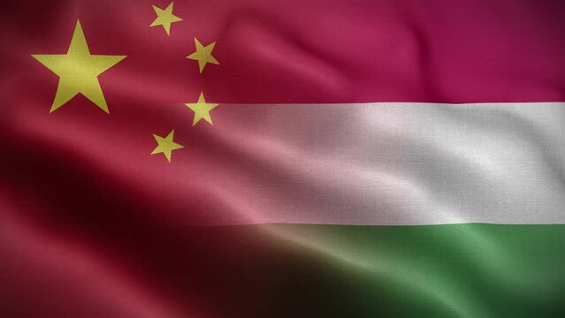 China Hungary Flag Loop Background 4K