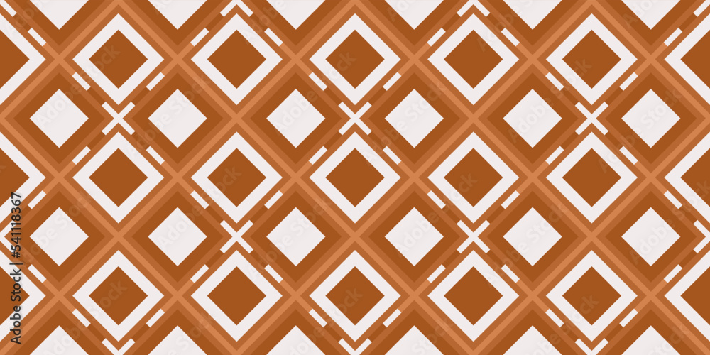Poster orange brown diamonds. seamless patterned surface. a pattern of ordinary rhombus tiles.