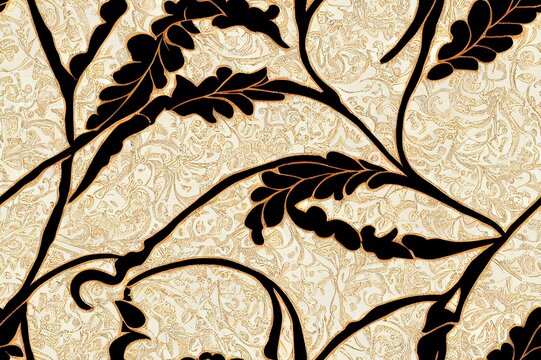 Digital textile motif border and Mughal art Seamless pattern with paisley ornament, repeat floral texture, vintage background hand drawing baroque. fabric printing.