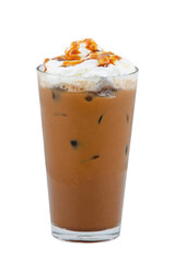 Ice cafe mocha with a white background