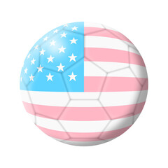 USA trans gender soccer ball football with clipping path 3d illustration
