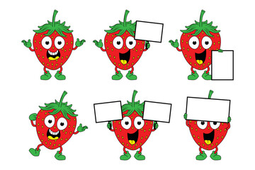cute strawberry cartoon illustration design