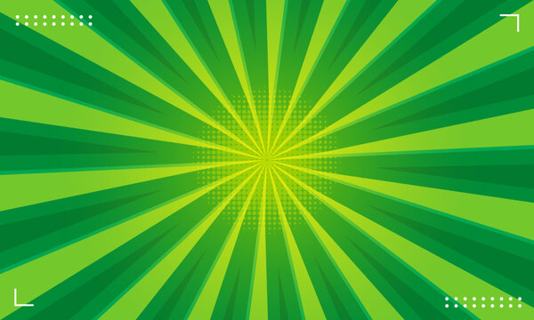 green comic background, green sunburst background