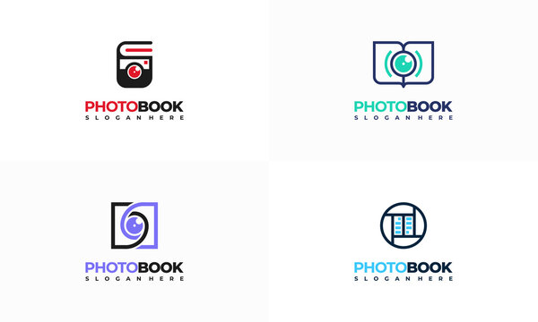 Set of Photo Album Logo Template Design Vector, Photography Book logo designs concept vector