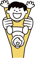 母親と遊ぶ子供のイラスト素材